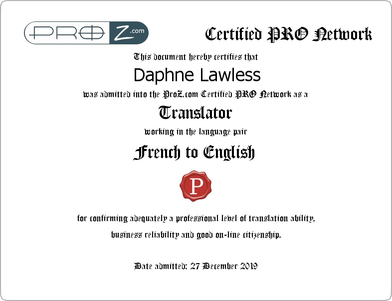 ProZ certified professional